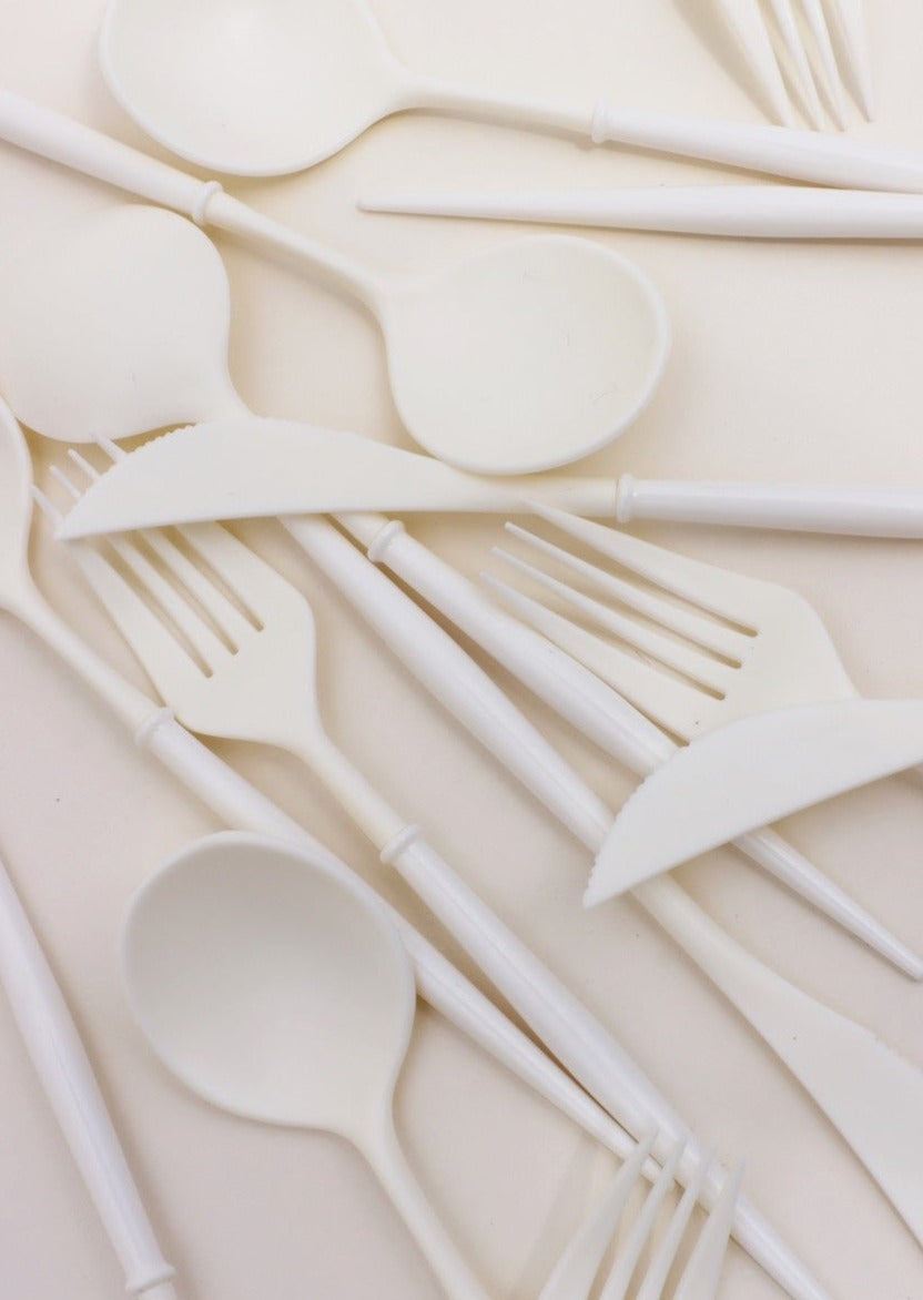 24-Piece Cream Flatware Set